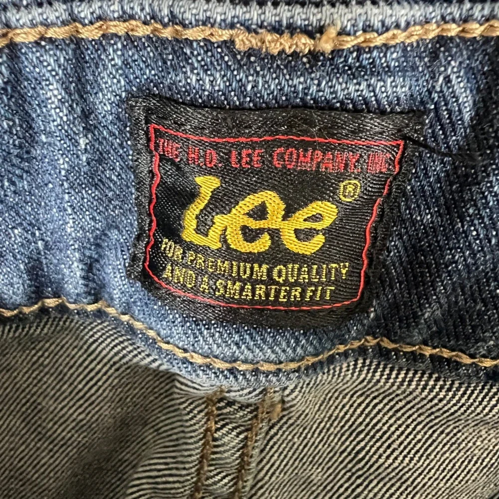 Lee Womens High Rise Wide Leg‎ Blue Denim Jeans Medium Wash Plus Size 23x30